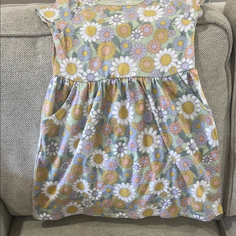 Garanimals Blue and Yellow Casual Sundress with Flutter Cap Sleeves
